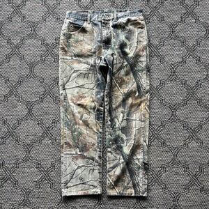 Wrangler ProGear Pants Mens 36x32 Green Realtree Camo Hunting Outdoor PG001AP